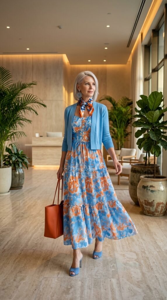 Blue Floral Maxi Dress Summer Look: Shop It on Amazon - Stylesoutfits.com