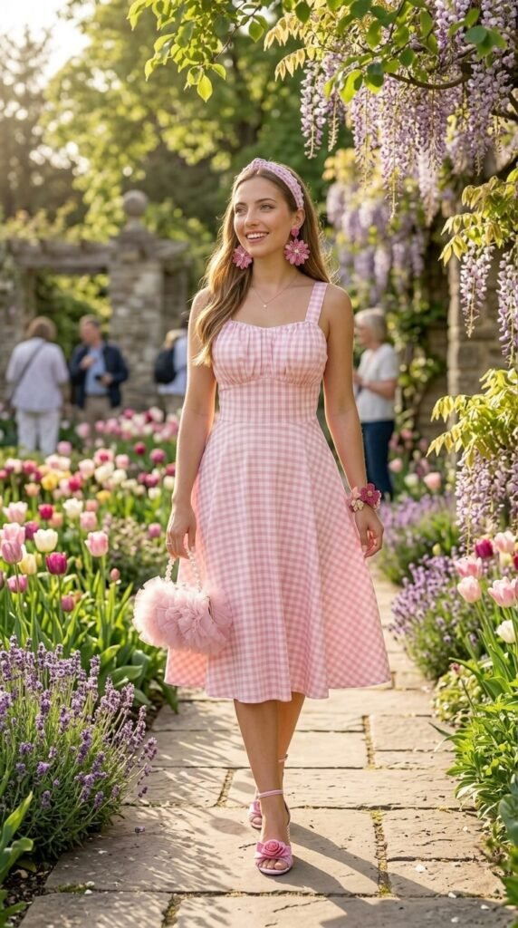 Pink Gingham Dress Tea Party Look: Shop It Now πΈ Spring Outfits Pink Gingham Dress Tea Party Look: Shop It Now - Stylesoutfits.com