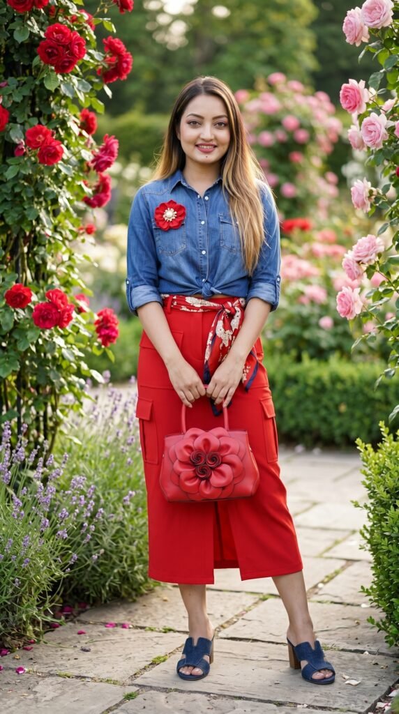 Denim and Red: The Perfect Match Outfit Guide 🌸 Spring Outfits Denim and Red: The Perfect Match Outfit Guide - Stylesoutfits.com