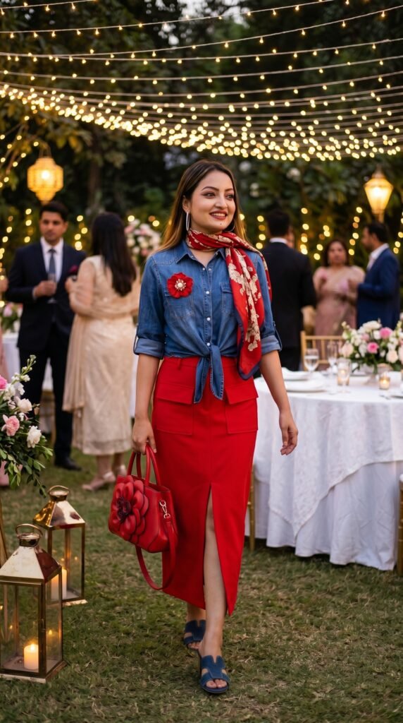 Denim and Red: The Perfect Match Outfit Guide 🌸 Spring Outfits Denim and Red: The Perfect Match Outfit Guide - Stylesoutfits.com
