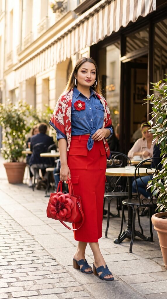 Denim and Red: The Perfect Match Outfit Guide 🌸 Spring Outfits Denim and Red: The Perfect Match Outfit Guide - Stylesoutfits.com